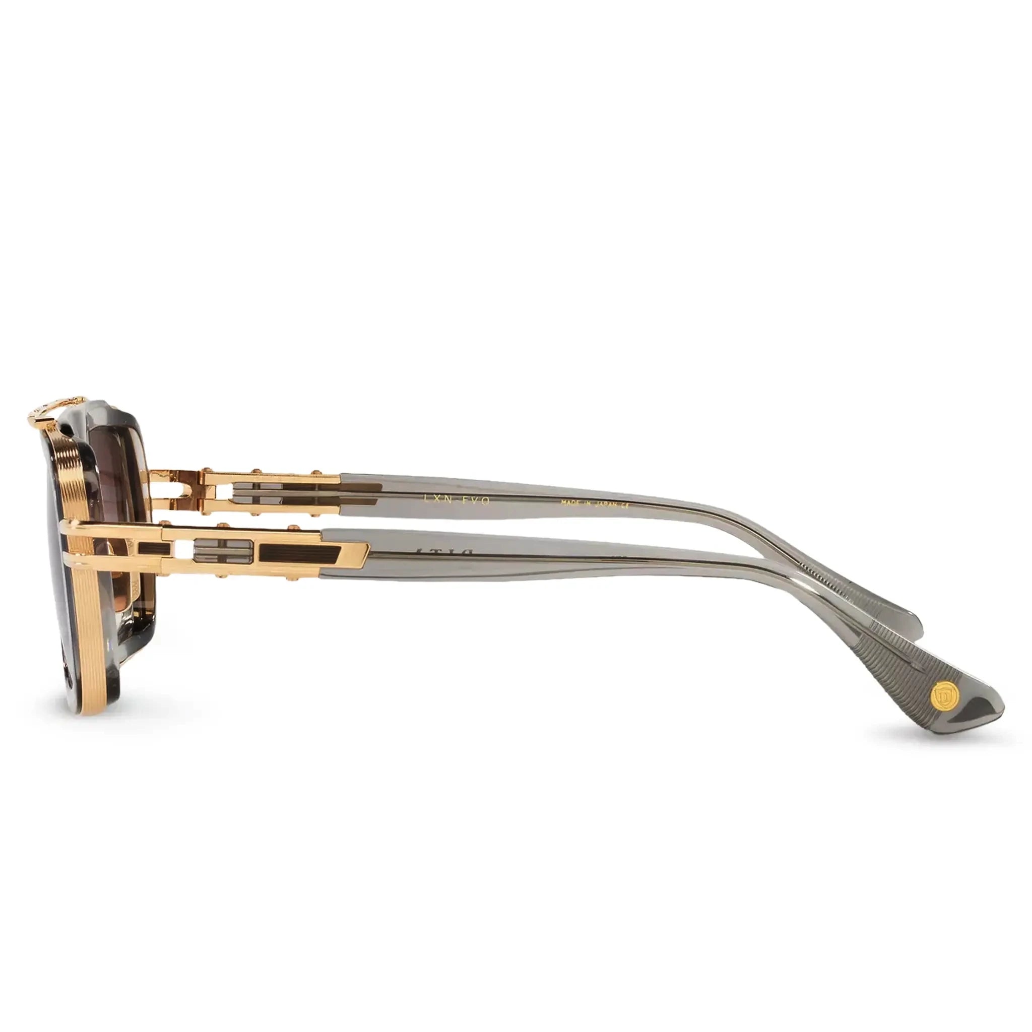 Side view of Dita LXN-EVO DTS403-A-02 Crystal Grey Gold Sunglasses